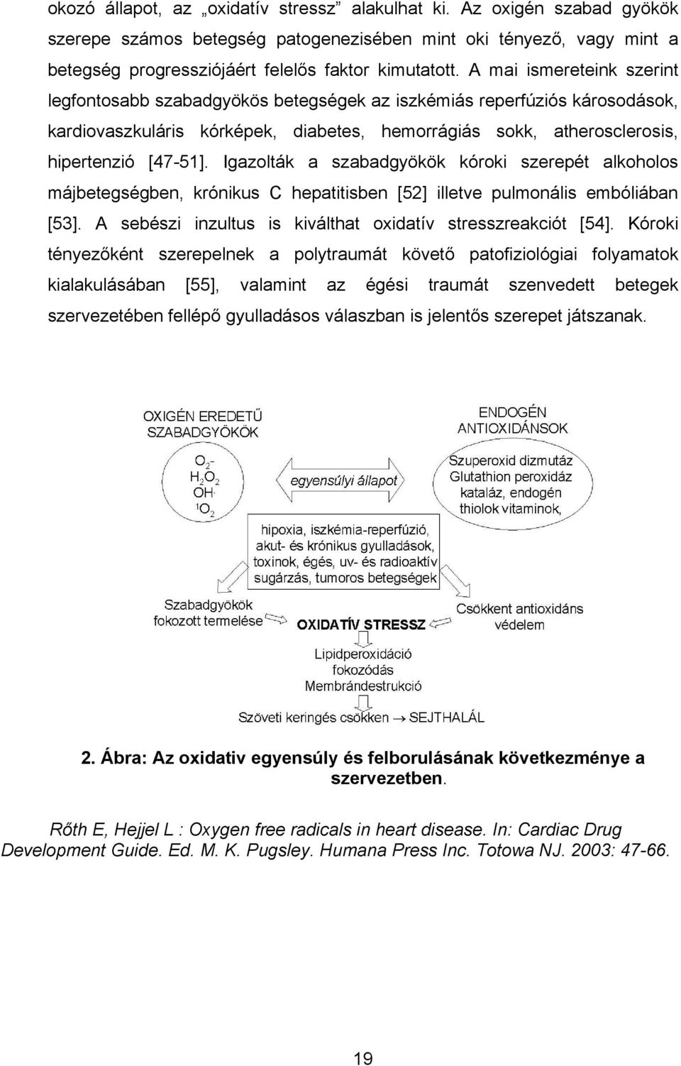 Igazolták a szabadgyökök kóroki szerepét alkoholos májbetegségben, krónikus C hepatitisben [52] illetve pulmonális embóliában [53]. A sebészi inzultus is kiválthat oxidatív stresszreakciót [54].