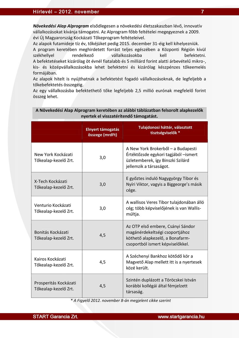 A program keretében meghirdetett forrást teljes egészében a Központi Régión kívül székhellyel rendelkező vállalkozásokba kell befektetni.