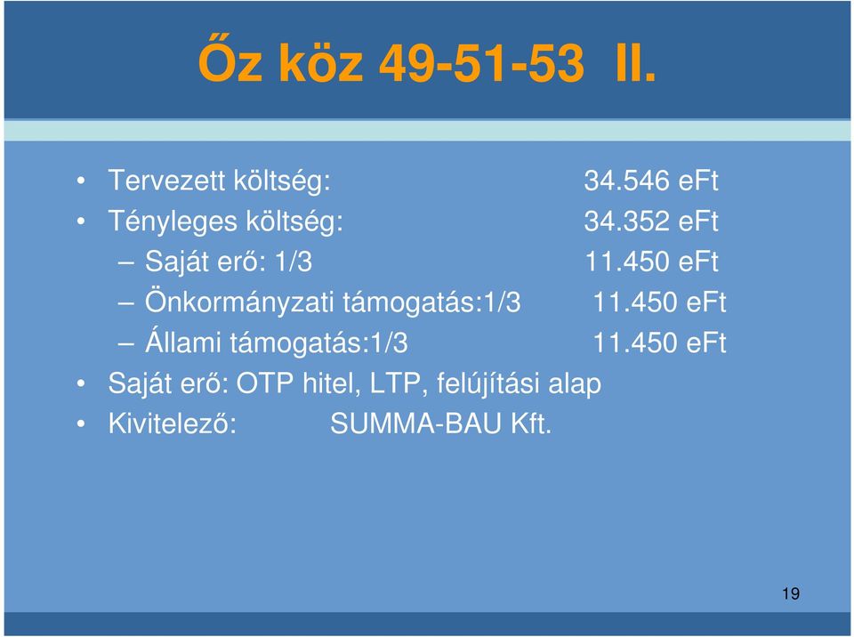 450 eft Önkormányzati támogatás:1/3 11.