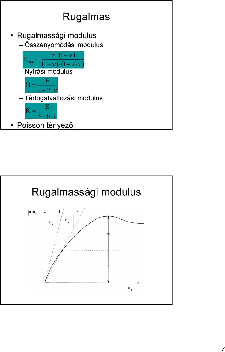 ) Nyírási modulus E G 2 2 Térfogatváltozási