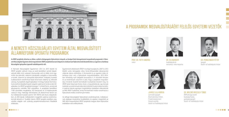 A Nemzeti Közszolgálati Egyetem által megvalósított ÁROP projektek korszerű képzési és módszertani fejlesztéseinek köszönhetően az egyetem a hatékony közszolgálat igényeihez igazodó tudásközponttá