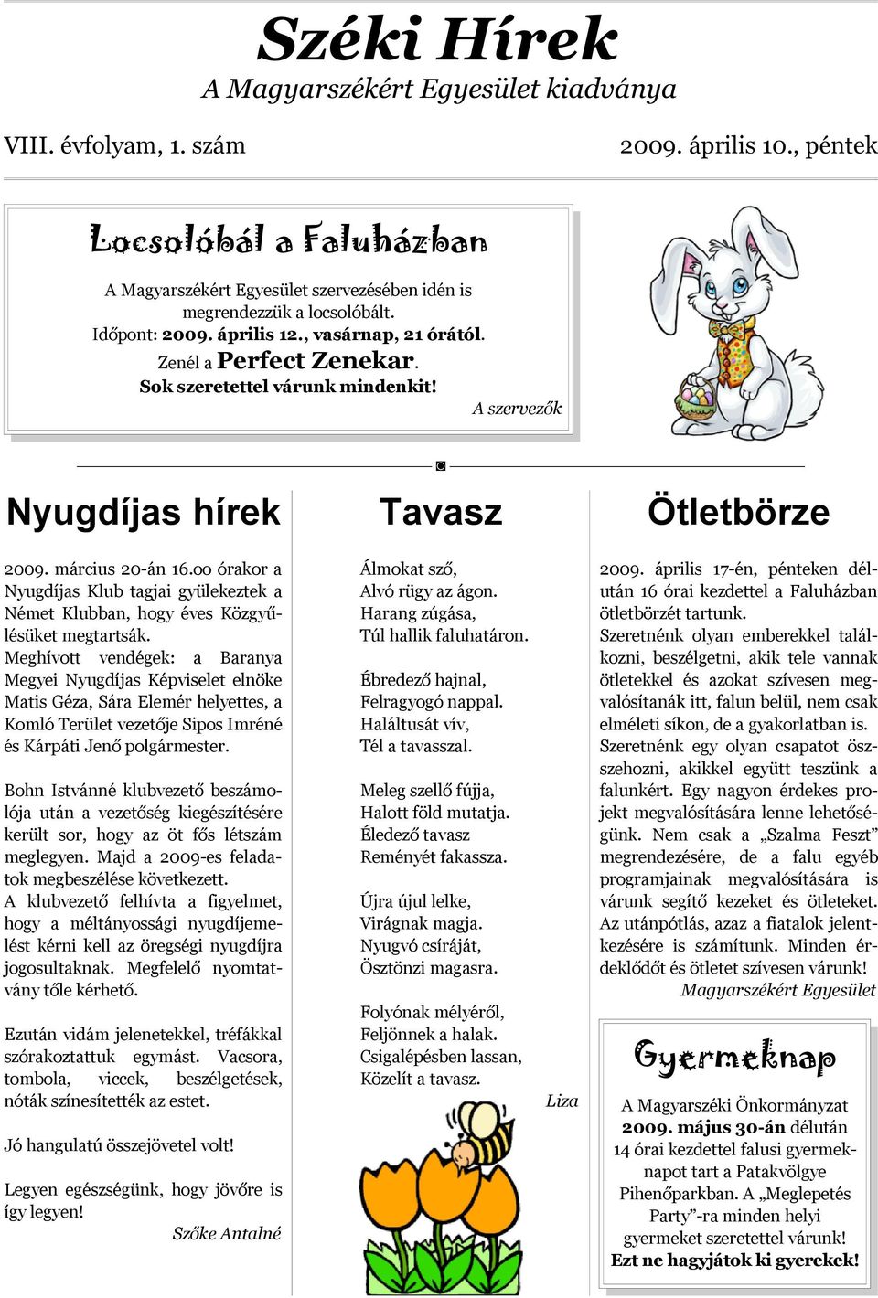 Széki Hírek A Magyarszékért Egyesület kiadványa - PDF Free Download