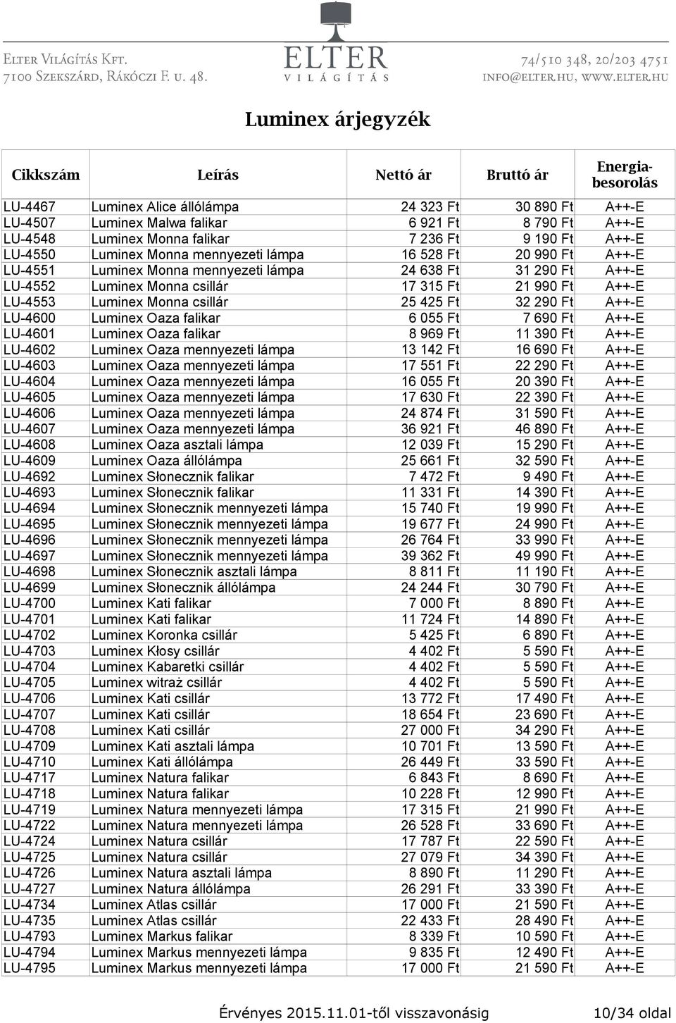 Ft A++-E LU-4600 Luminex Oaza falikar 6 055 Ft 7 690 Ft A++-E LU-4601 Luminex Oaza falikar 8 969 Ft 11 390 Ft A++-E LU-4602 Luminex Oaza mennyezeti lámpa 13 142 Ft 16 690 Ft A++-E LU-4603 Luminex