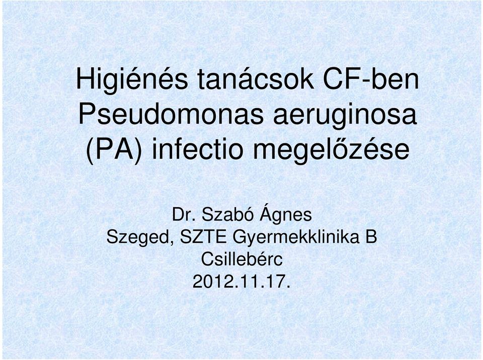 infectio megelőzése Dr.