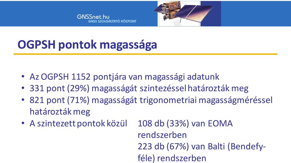 trigonometriai magasságméréssel határozták meg A szintezett pontok közül