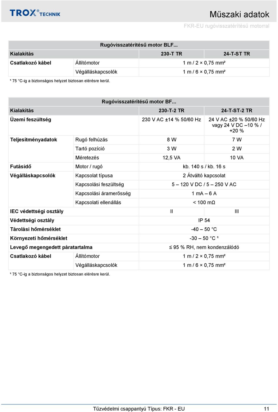 .. Kialakítás 0-T- TR -T-ST- TR Üzemi feszültség 0 V AC ± % 0/60 Hz V AC ±0 % 0/60 Hz vagy V DC 0 % / +0 % Teljesítményadatok Rugó felhúzás 8 W 7 W Tartó pozíció W W Méretezés, VA 0 VA Futásidő Motor