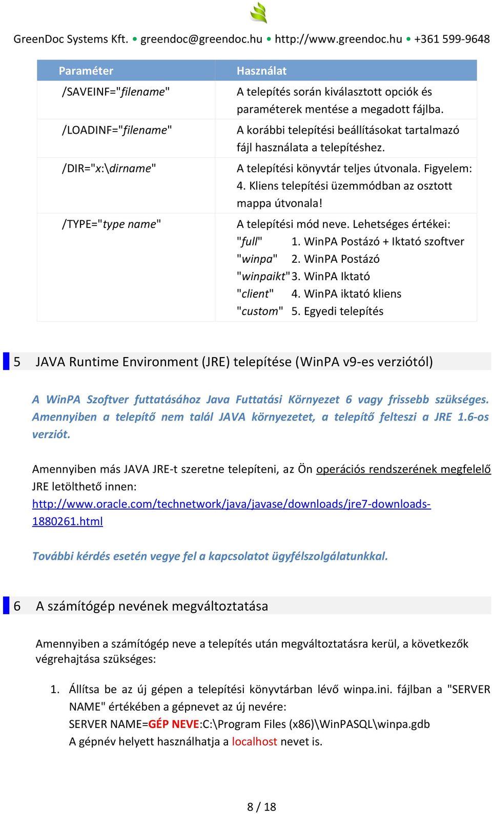 A telepítési mód neve. Lehetséges értékei: "full" 1. WinPA Postázó + Iktató szoftver "winpa" 2. WinPA Postázó "winpaikt"3. WinPA Iktató "client" 4. WinPA iktató kliens "custom" 5.