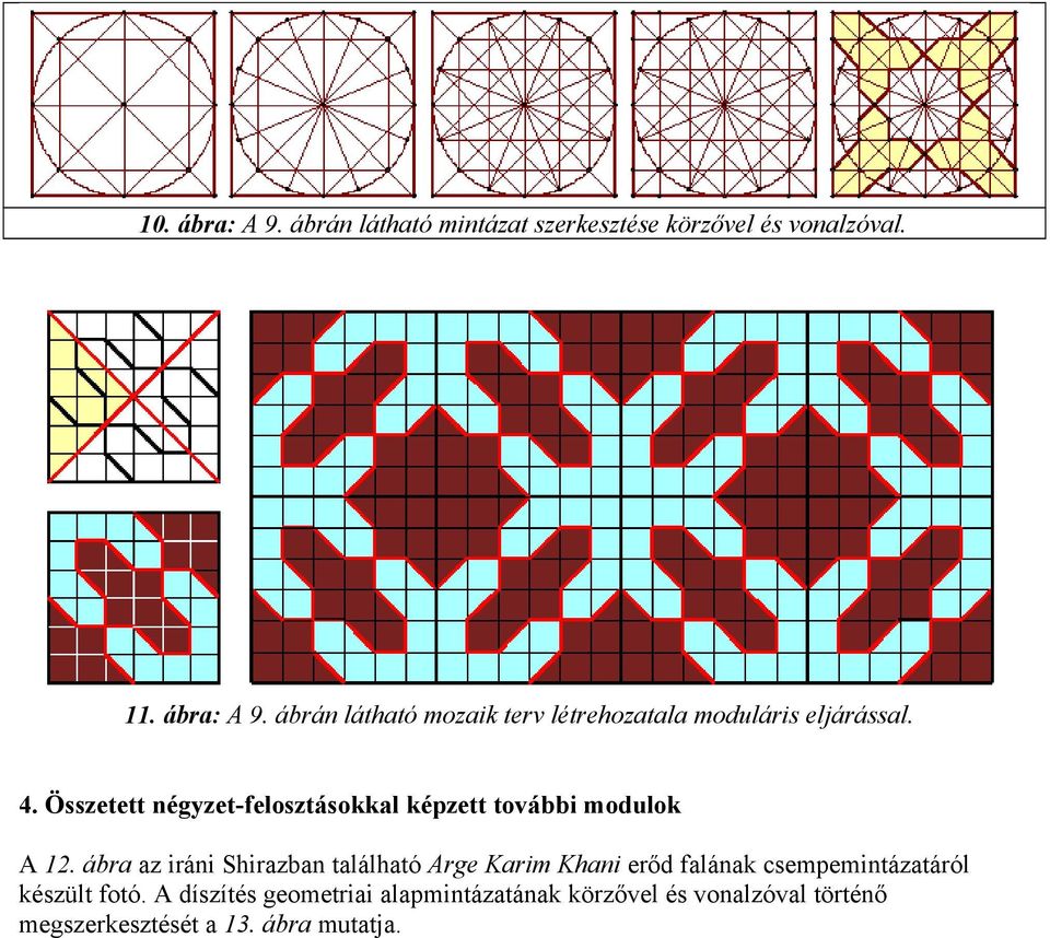ábra az iráni Shirazban található Arge Karim Khani erőd falának csempemintázatáról készült fotó.