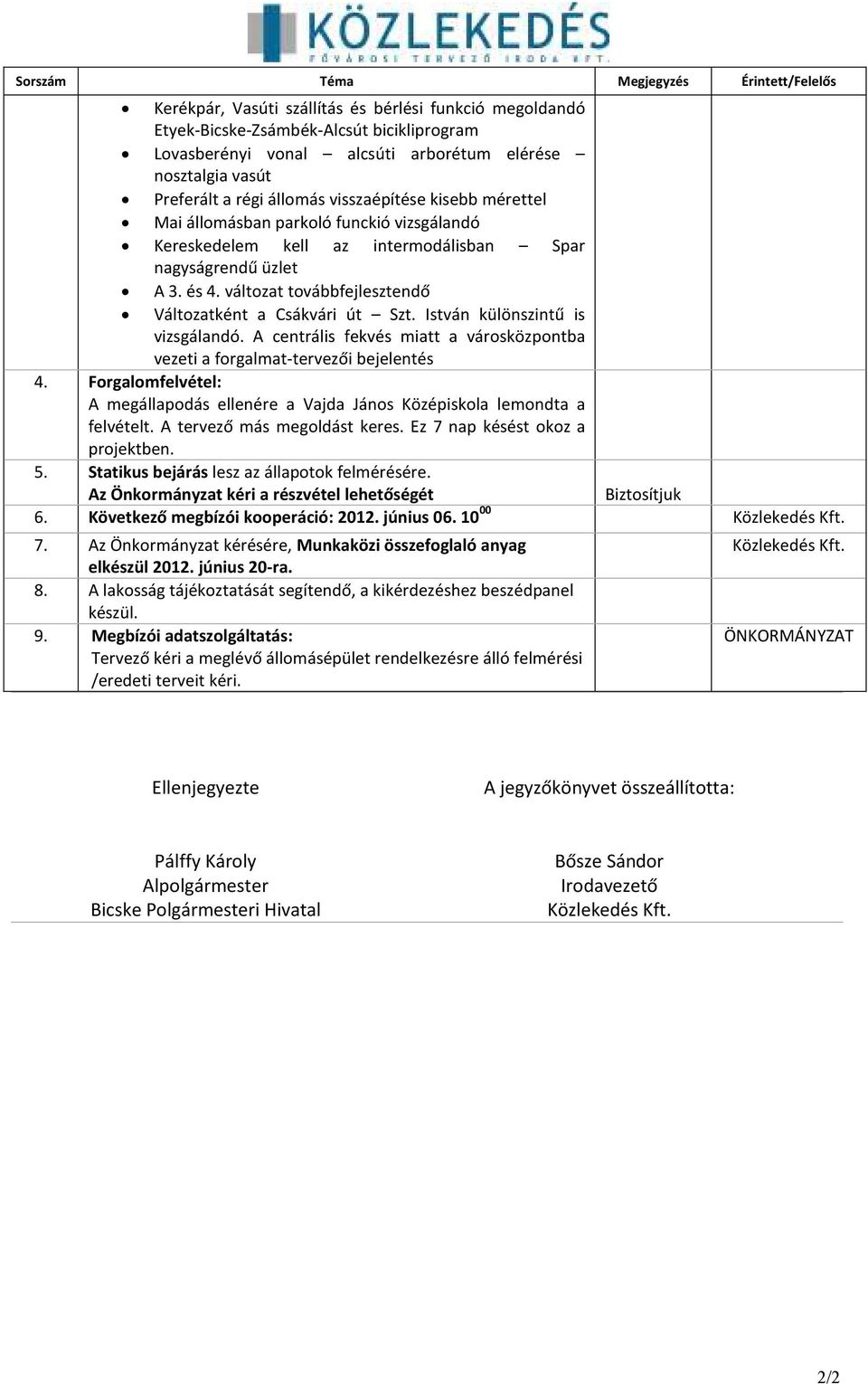 változat továbbfejlesztendő Változatként a Csákvári út Szt. István különszintű is vizsgálandó. A centrális fekvés miatt a városközpontba vezeti a forgalmat-tervezői bejelentés 4.
