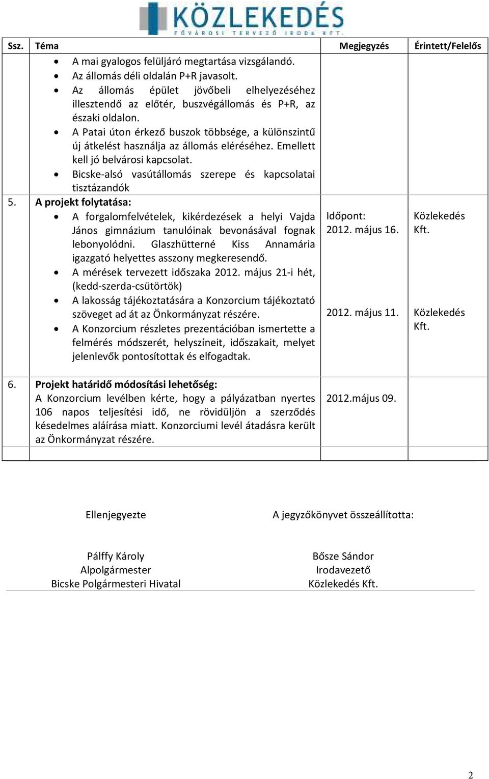 A Patai úton érkező buszok többsége, a különszintű új átkelést használja az állomás eléréséhez. Emellett kell jó belvárosi kapcsolat. Bicske-alsó vasútállomás szerepe és kapcsolatai tisztázandók 5.