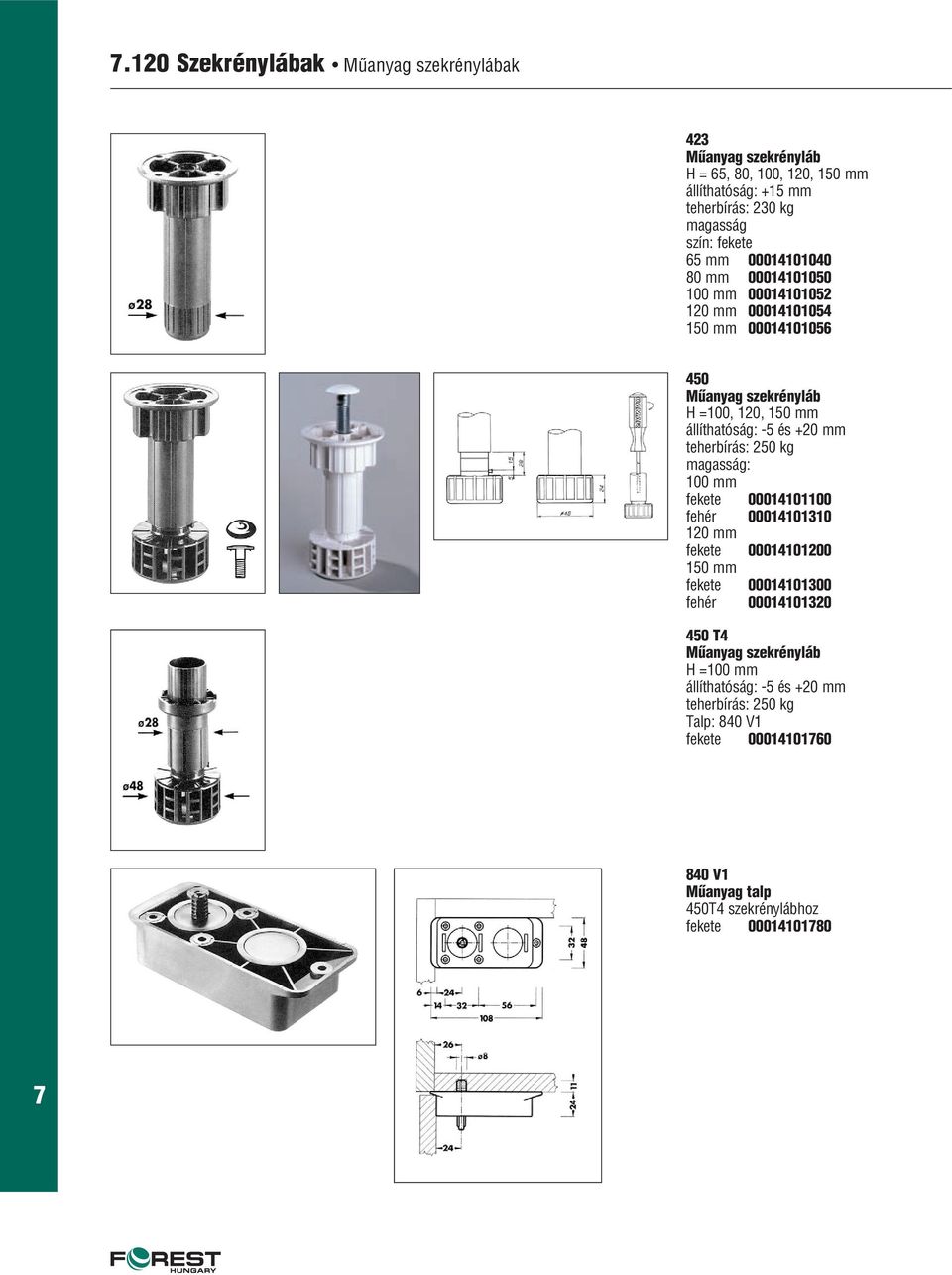 és +20 mm magasság: 100 mm fekete 00014101100 fehér 00014101310 120 mm fekete 00014101200 150 mm fekete 00014101300 fehér