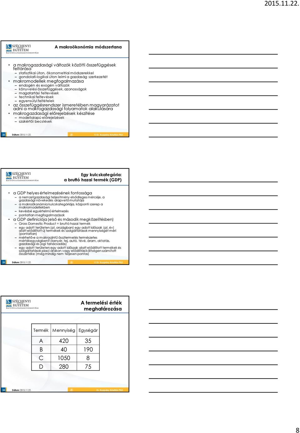 a makrogazdasági folyamatok alakulására makrogazdasági előrejelzések készítése modellalapú előrejelzések szakértői becslések 22 