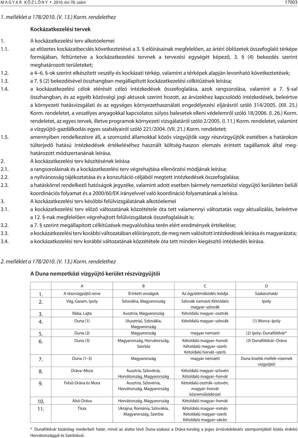 2. a 4 6. -ok szerint elkészített veszély-és kockázati térkép, valamint a térképek alapján levonható következtetések; 1.3. a 7.