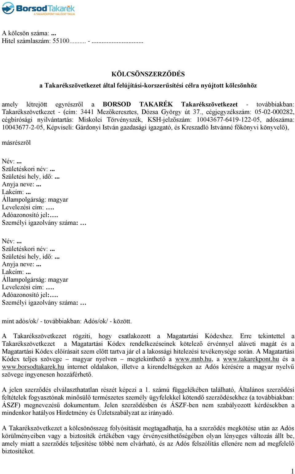 (cím: 3441 Mezőkeresztes, Dózsa György út 37.