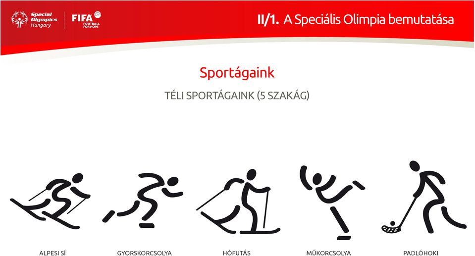 sportágaink (5 szakág) Alpesi sí