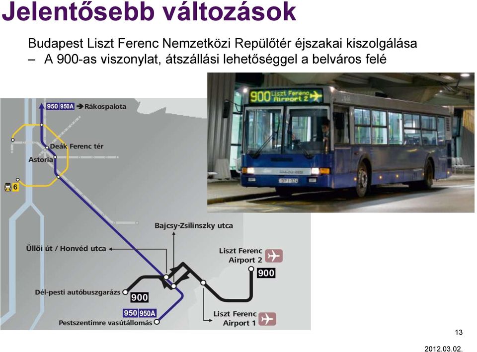 kiszolgálása A 900-as viszonylat,