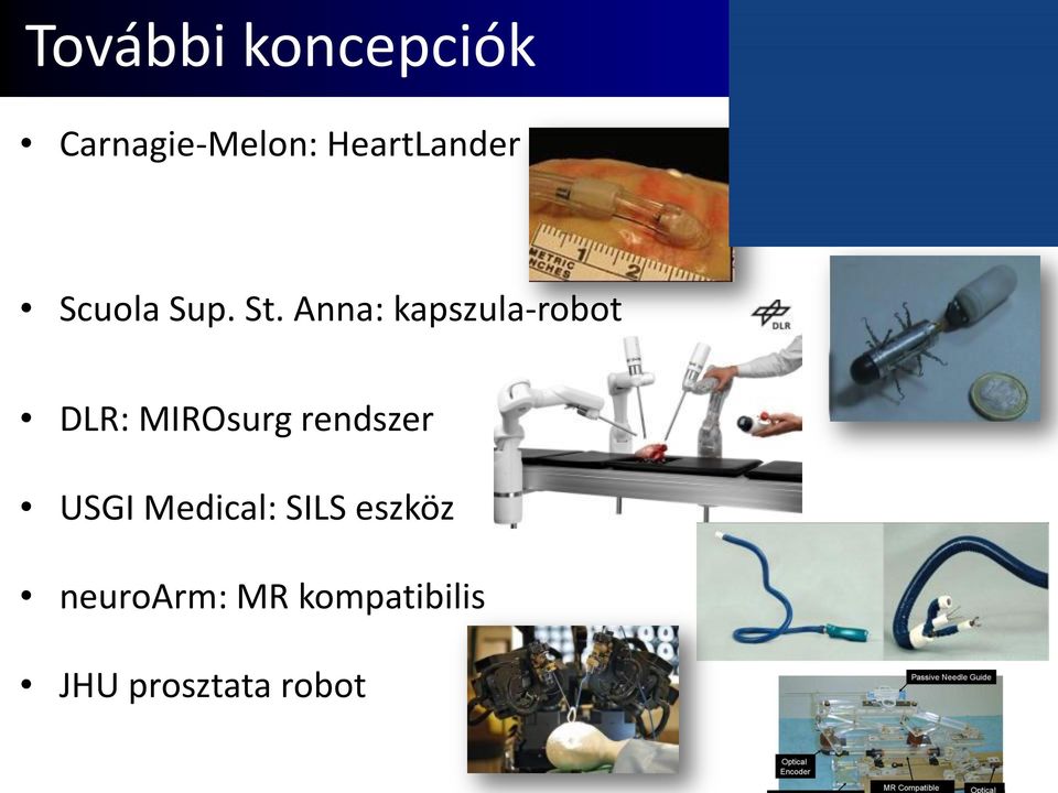 Anna: kapszula-robot DLR: MIROsurg rendszer USGI