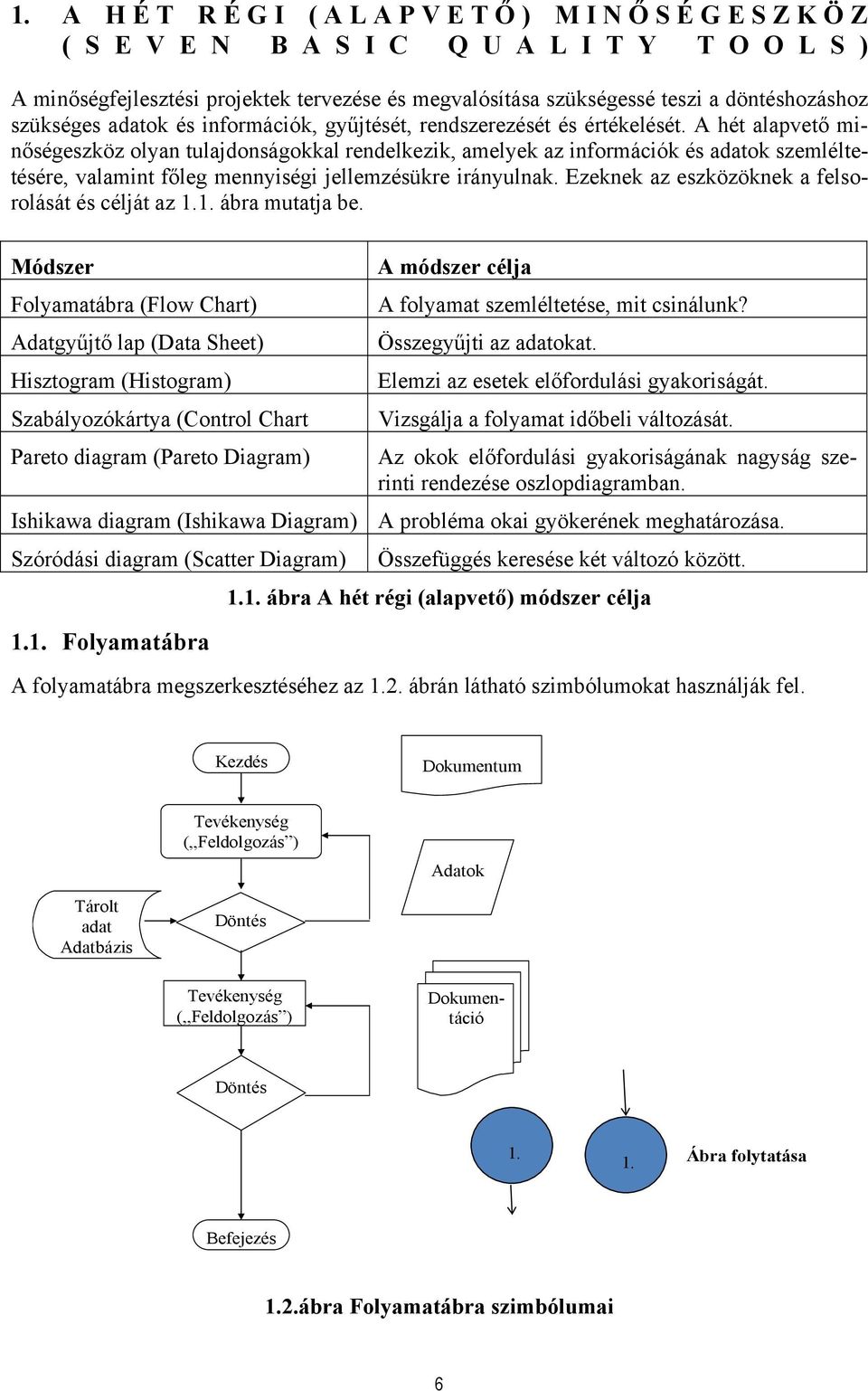 A hét alapvető minőségeszköz olyan tulajdonságokkal rendelkezik, amelyek az információk és adatok szemléltetésére, valamint főleg mennyiségi jellemzésükre irányulnak.