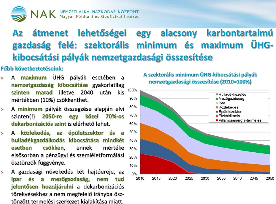 ) 2050-re egy közel 70%-os dekarbonizációs szint is elérhető lehet.