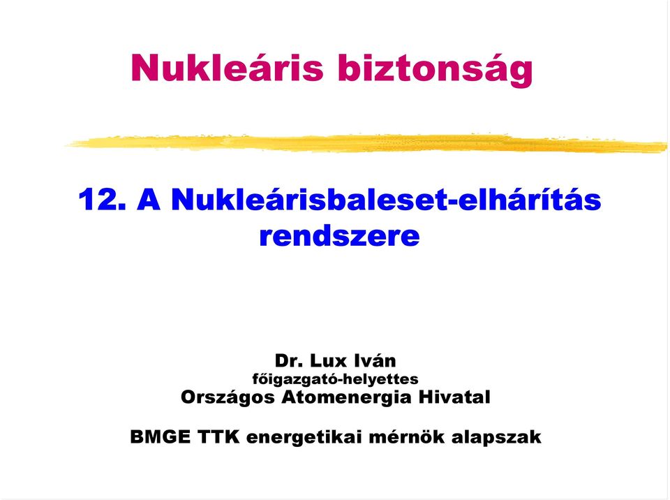 Dr. Lux Iván főigazgató-helyettes