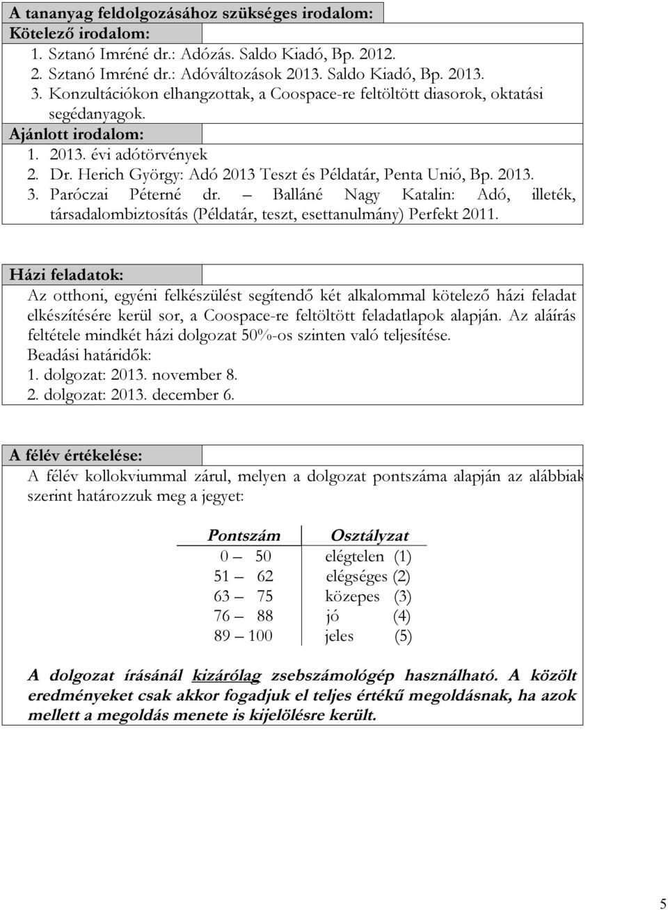 2013. 3. Paróczai Péterné dr. Balláné Nagy Katalin: Adó, illeték, társadalombiztosítás (Példatár, teszt, esettanulmány) Perfekt 2011.