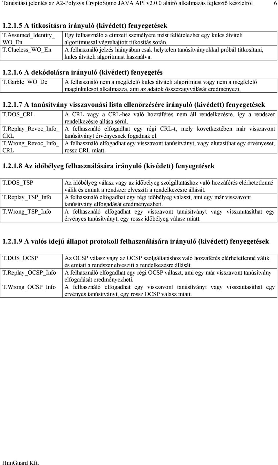 A felhasználó jelzés hiányában csak helytelen tanúsítványokkal próbál titkosítani, kulcs átviteli algoritmust használva. 1.2.1.6 A dekódolásra irányuló (kivédett) fenyegetés T.