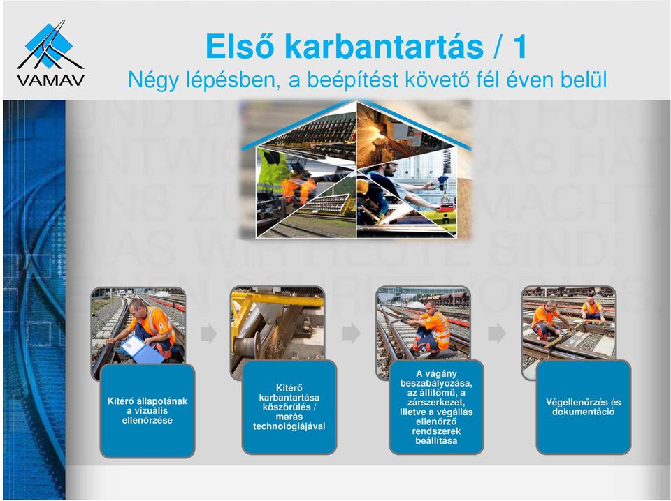 marás technológiájával A vágány beszabályozása, az állítómű, a