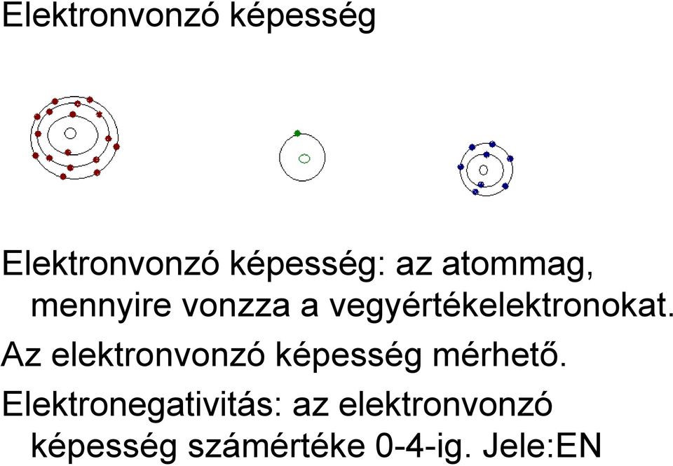 Az elektronvonzó képesség mérhető.