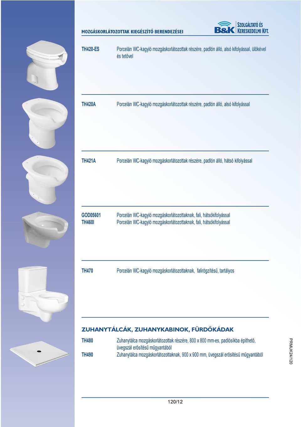 WC-kagyló mozgáskorlátozottaknak, fali, hátsókifolyással TH470 Porcelán WC-kagyló mozgáskorlátozottaknak, falirögzítésű, tartályos ZUHANYTÁLCÁK, ZUHANYKABINOK, FÜRDŐKÁDAK TH480 TH490