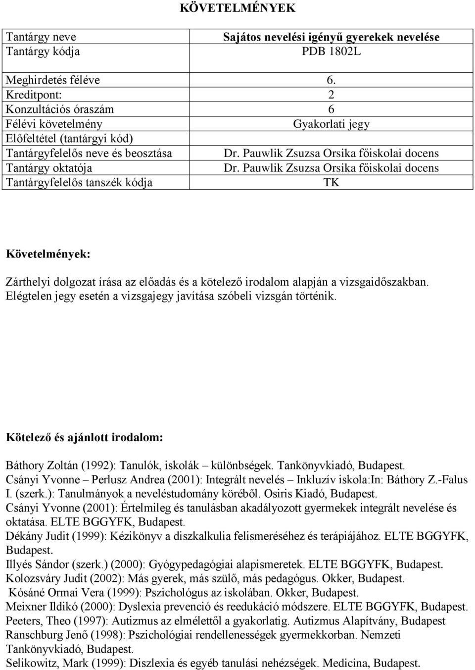 Elégtelen jegy esetén a vizsgajegy javítása szóbeli vizsgán történik. Báthory Zoltán (1992): Tanulók, iskolák különbségek.