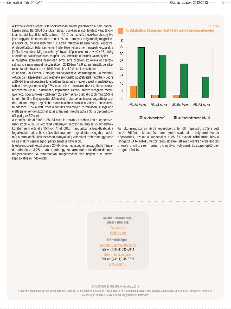3%-ot, így kevesebb mint 15 ezren iratkoztak be nem nappali képzésre. A felsőon belül szintenként jelentősen eltér a nem nappali képzésekre járók részesedése.