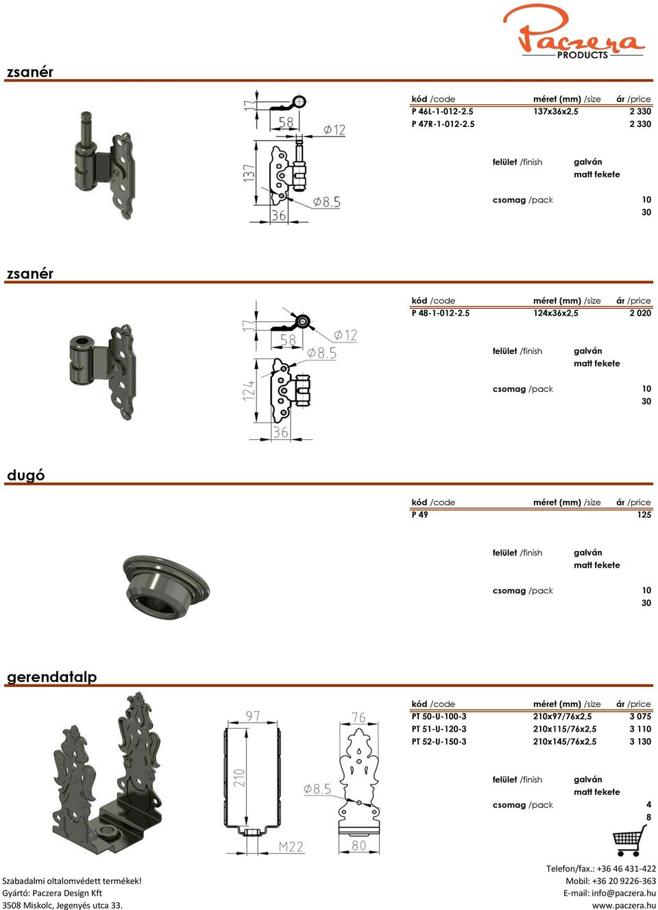 51-U-120-3 PT 52-U-150-3 210x97/76x2,5 210x115/76x2,5 210x15/76x2,5