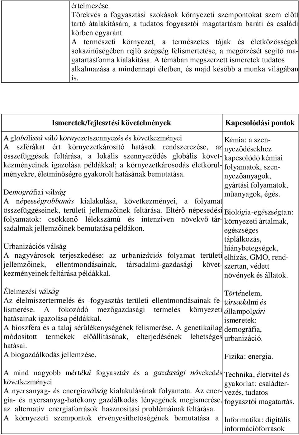 A témában megszerzett ismeretek tudatos alkalmazása a mindennapi életben, és majd később a munka világában is.