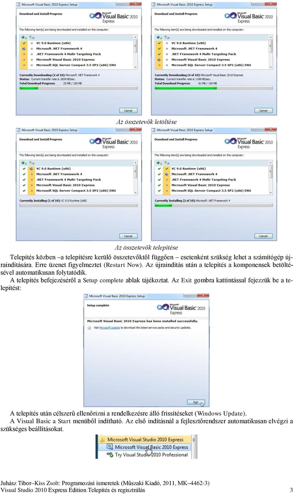 A telepítés befejezéséről a Setup complete ablak tájékoztat.