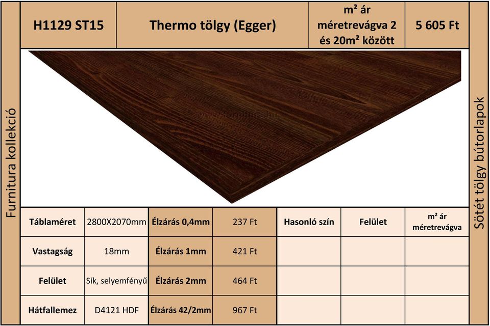 441 FS24 Pácolt tölgy (Falco) Sötét tölgy bútorlapok. Furnitura kollekció  Ft. m² ár. méretrevágva 2 és 20m² között. 227 Ft Hasonló szín Felület - PDF  Ingyenes letöltés