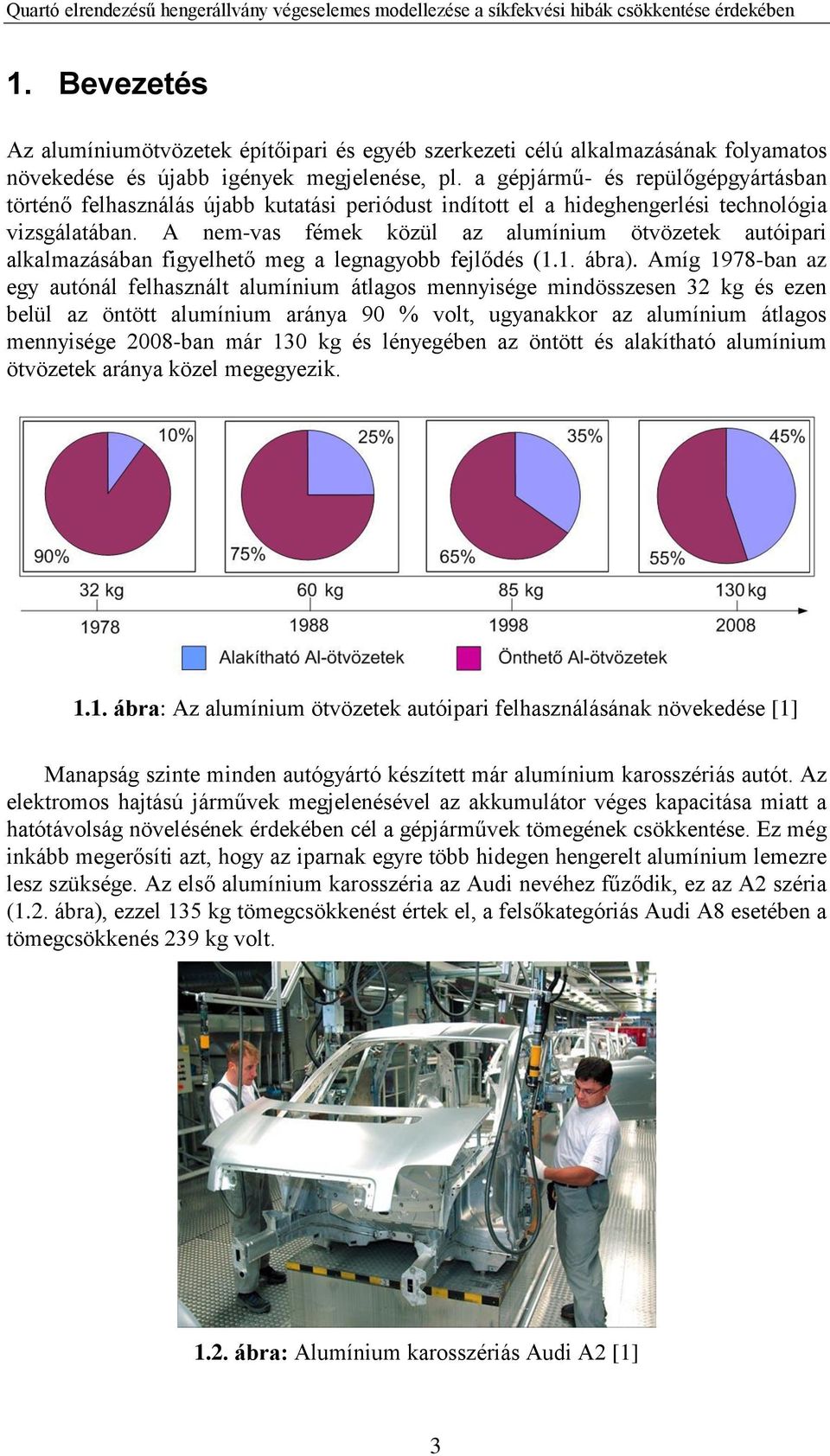 A nem-vas fémek közül az alumínium ötvözetek autóipari alkalmazásában figyelhető meg a legnagyobb fejlődés (1.1. ábra).