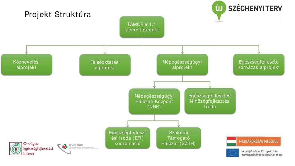 Népegészségügyi alprojekt Egészségfejlesztő Kórházak alprojekt Népegészségügyi