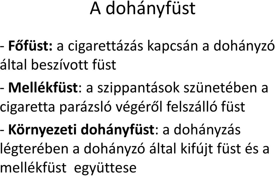 cigaretta parázsló végéről felszálló füst - Környezeti