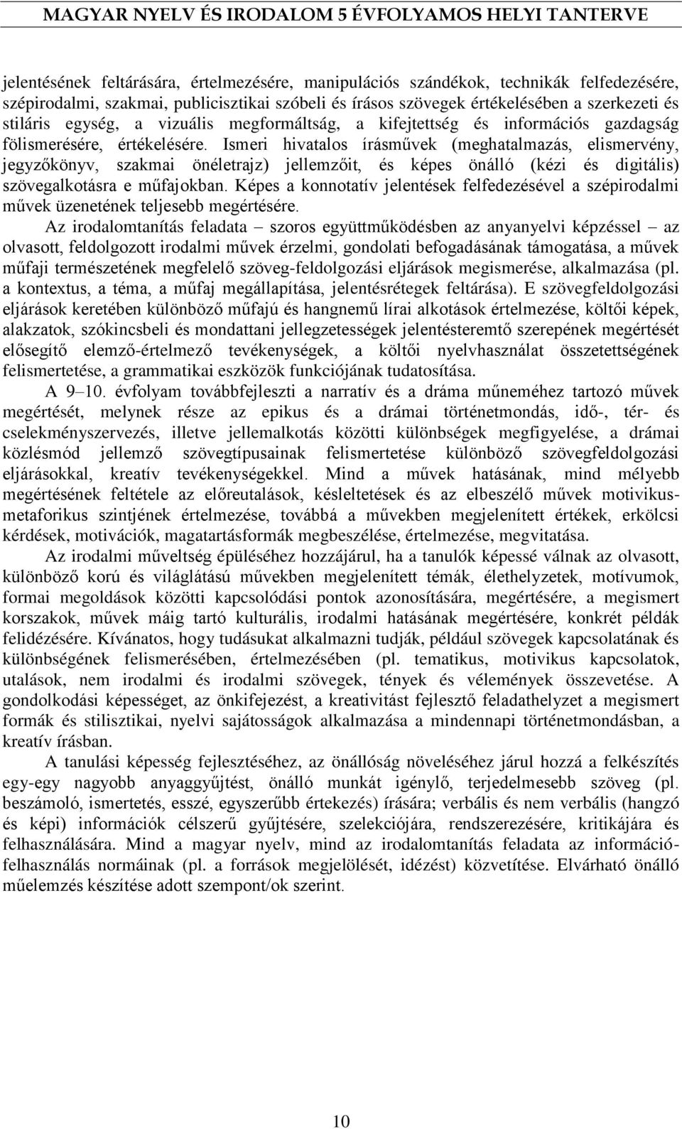 Ismeri hivatalos írásművek (meghatalmazás, elismervény, jegyzőkönyv, szakmai önéletrajz) jellemzőit, és képes önálló (kézi és digitális) szövegalkotásra e műfajokban.