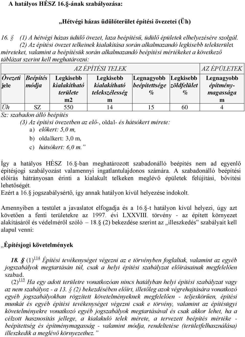 meghatározni: Övezeti jele Beépítés módja Legkisebb kialakítható területe m2 AZ ÉPÍTÉSI TELEK Legkisebb kialakítható telekszélesség m Legnagyobb beépítettsége % Legkisebb zöldfelület % AZ ÉPÜLETEK