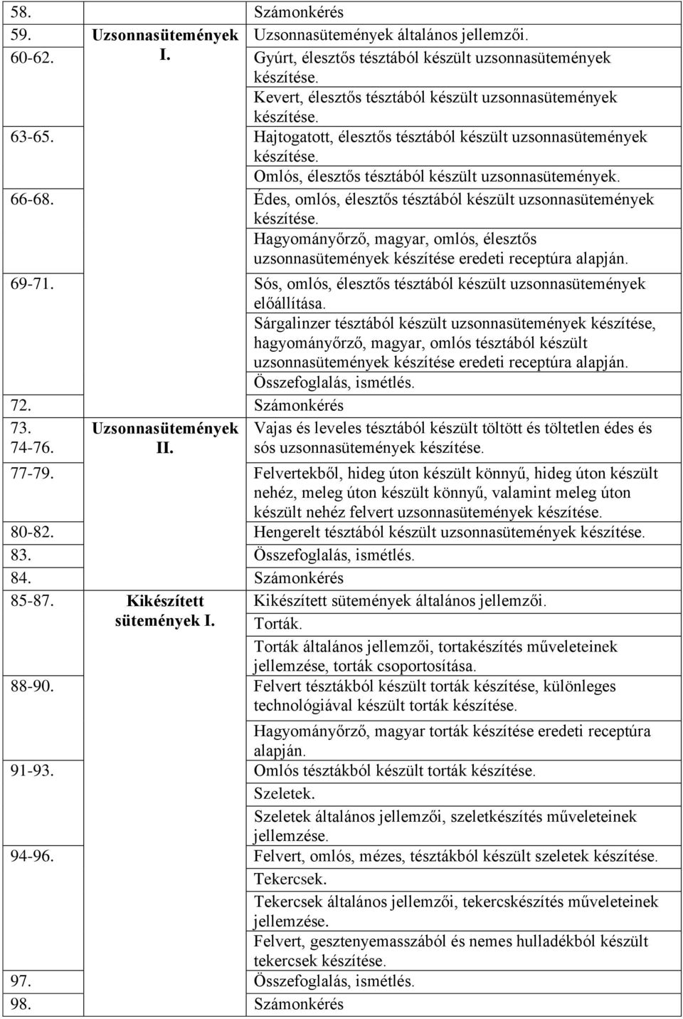 Édes, omlós, élesztős tésztából készült uzsonnasütemények Hagyományőrző, magyar, omlós, élesztős uzsonnasütemények készítése eredeti receptúra alapján. 69-71.