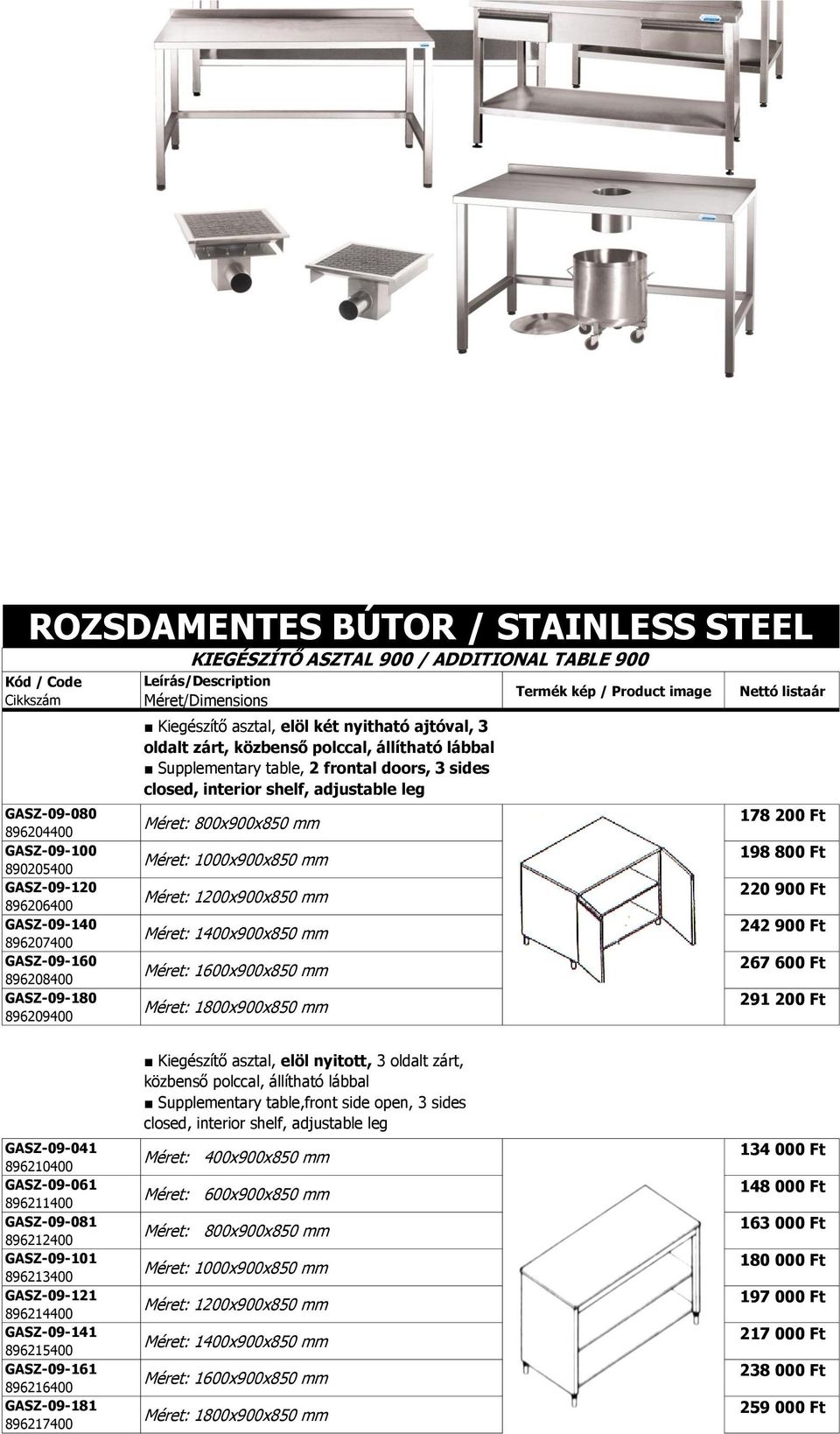 leg Méret: 800x900x850 mm Méret: 1000x900x850 mm Méret: 1200x900x850 mm Méret: 1400x900x850 mm Méret: 1600x900x850 mm Méret: 1800x900x850 mm 178 200 Ft 198 800 Ft 220 900 Ft 242 900 Ft 267 600 Ft 291