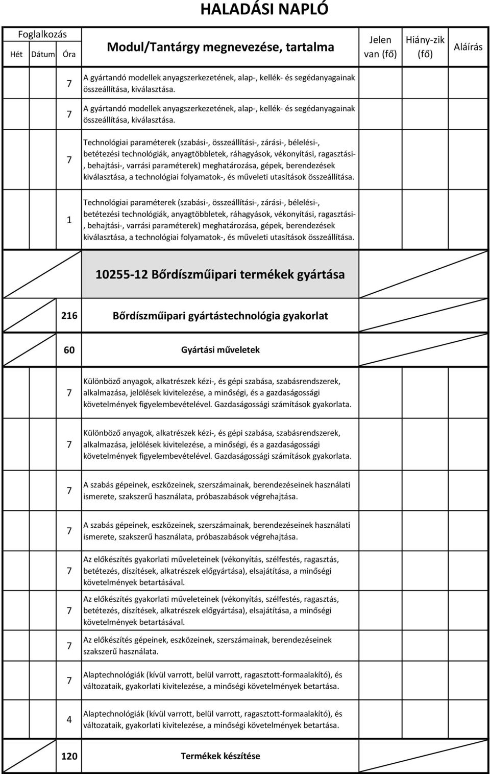 gépek, berendezések kiválasztása, a technológiai folyamatok-, és műveleti utasítások összeállítása.