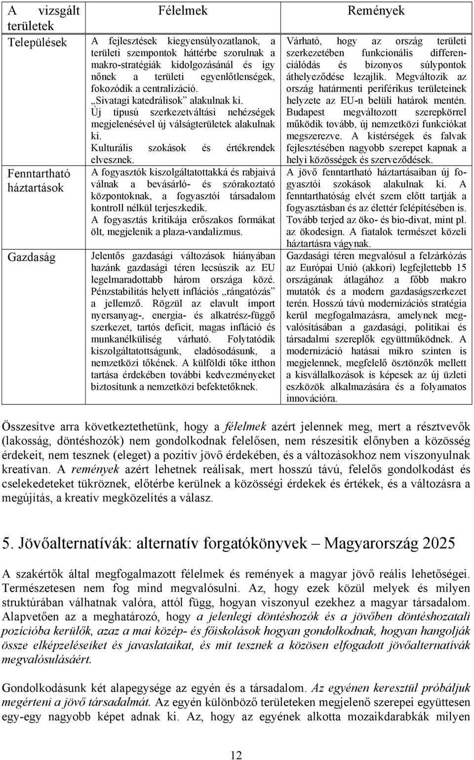 Fenntartható háztartások Gazdaság A fogyasztók kiszolgáltatottakká és rabjaivá válnak a bevásárló- és szórakoztató központoknak, a fogyasztói társadalom kontroll nélkül terjeszkedik.