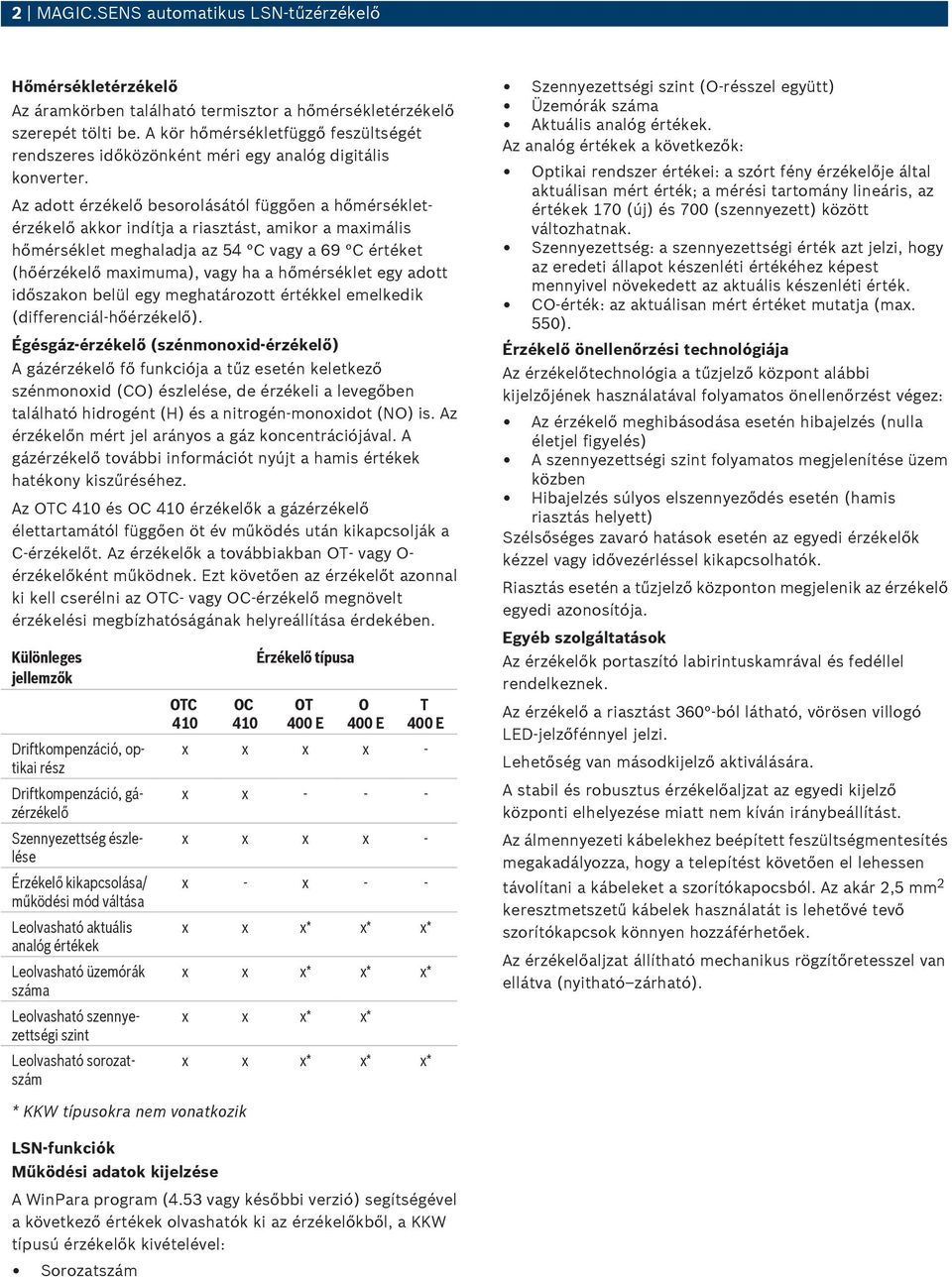 Az adott érzékelő besorolásától függően a hőmérsékletérzékelő akkor indítja a riasztást, amikor a maximális hőmérséklet meghaladja az 54 C vagy a 69 C értéket (hőérzékelő maximuma), vagy ha a