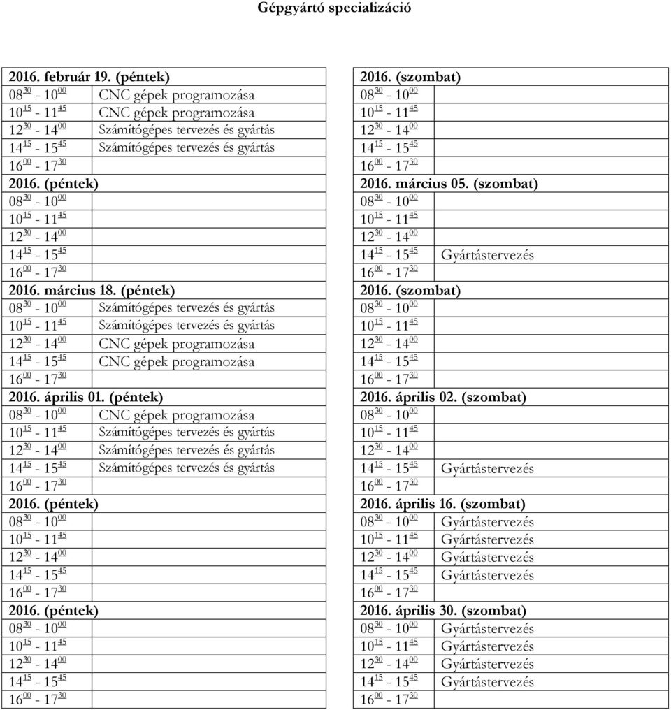 gyártás 14 15-15 45 2016. (péntek) 2016.