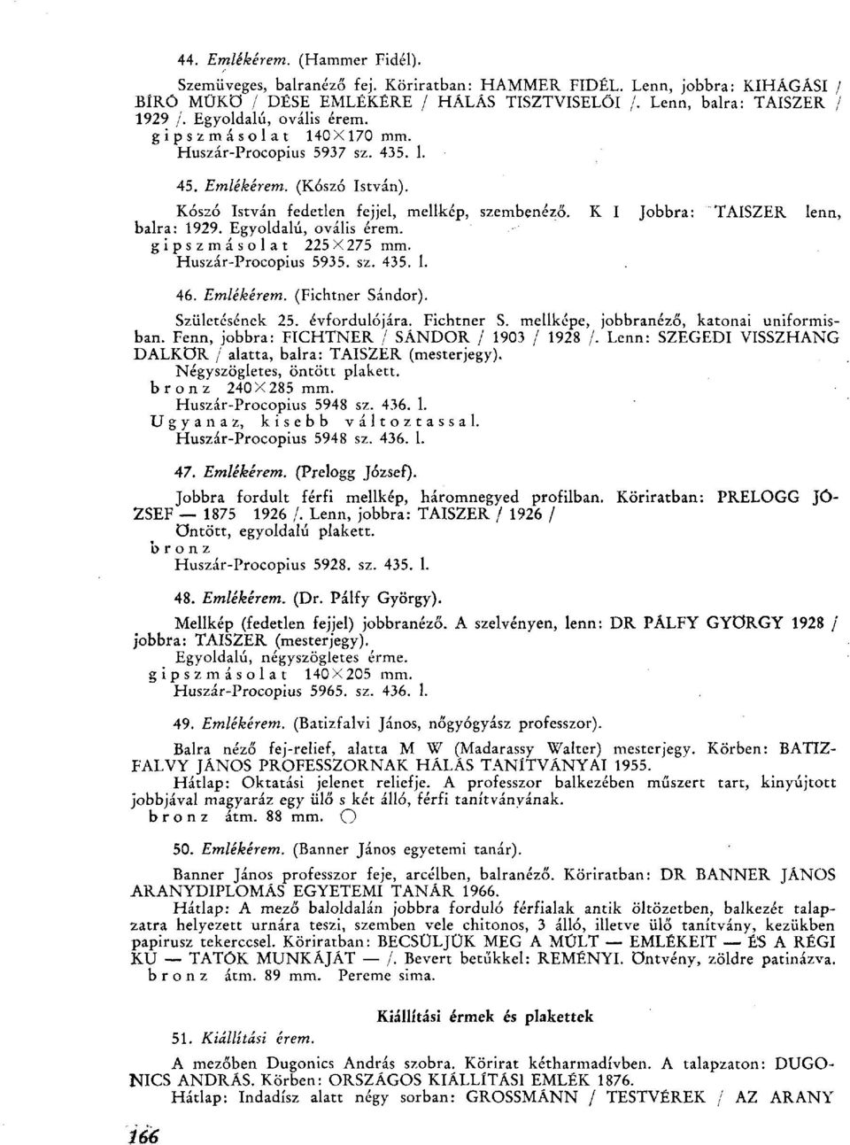 К I Jobbra: TAISZER lenn, balra: 1929. Egyoldalú, ovális érem. gipszmásolat 225X275 mm. Huszár-Procopius 5935. sz. 435. 1. 46. Emlékérem. (Fichtner Sándor). Születésének 25. évfordulójára. Fichtner S.