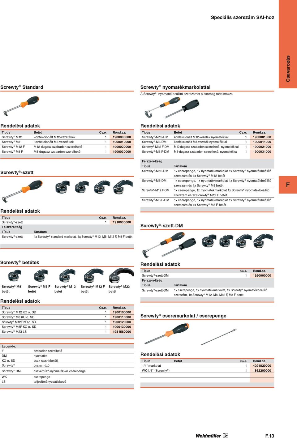 Screwty M8 konfekcionált M8-vezetékek 1 1900010000 Screwty M12 M12 dugasz 