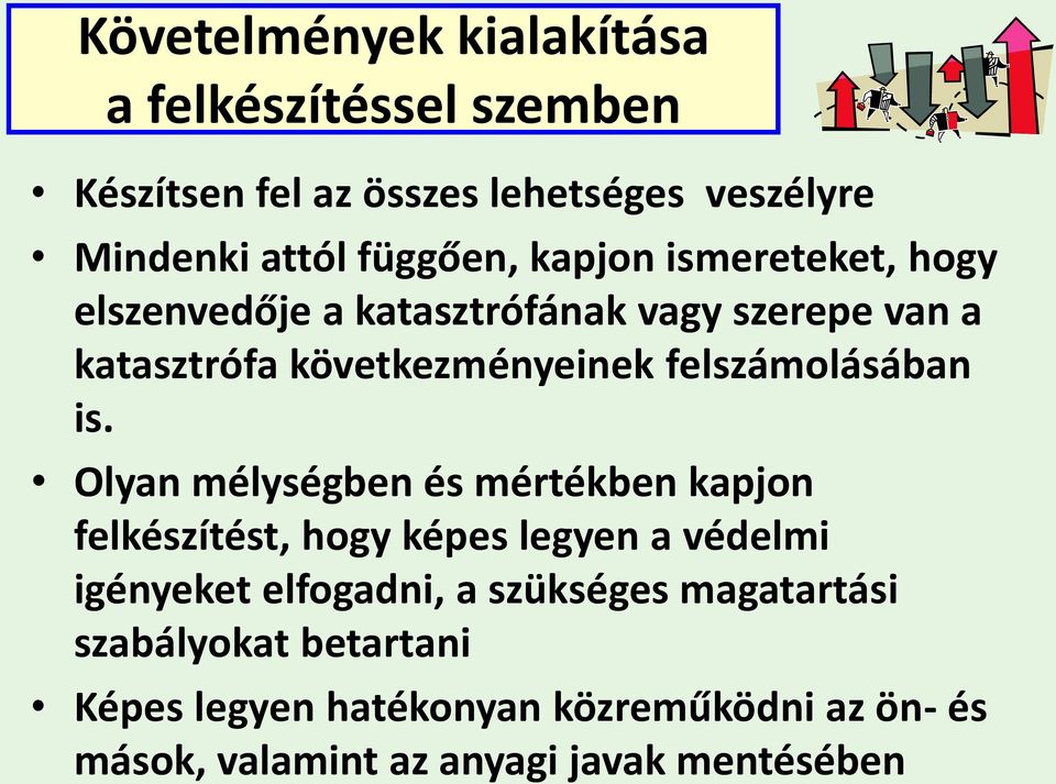 is. Olyan mélységben és mértékben kapjon felkészítést, hogy képes legyen a védelmi igényeket elfogadni, a szükséges