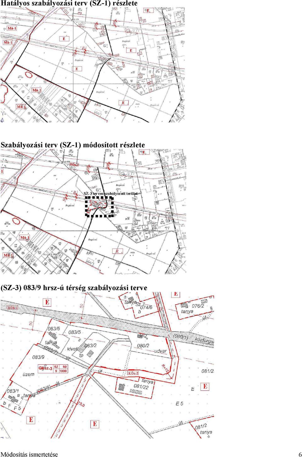 módosított részlete (SZ-3) 083/9 hrsz-ú